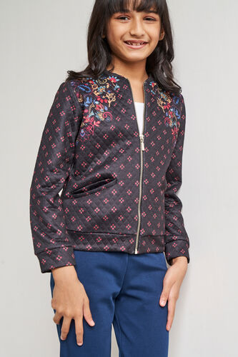 Ethnic Motifs Straight Jacket, Black, image 3